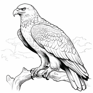 Detailed Realistic Eagle Coloring Sheets 1