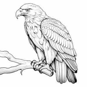 Detailed Realistic Eagle Coloring Sheets 3