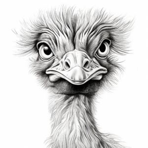 Detailed Realistic Emu Coloring Sheets for Adults 2
