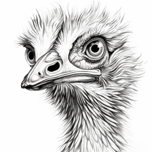 Detailed Realistic Emu Coloring Sheets for Adults 4