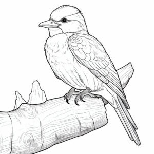 Detailed Realistic Kookaburra Coloring Sheets 2