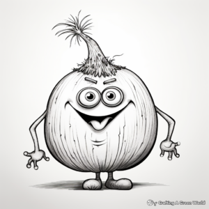 Detailed Red Onion Coloring Pages 1