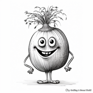 Detailed Red Onion Coloring Pages 2