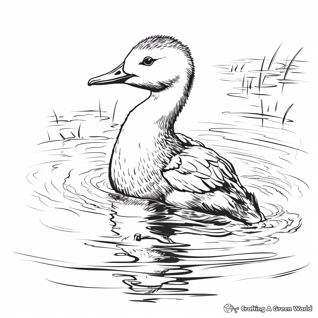 Detailed Red Throated Loon Coloring Pages 1