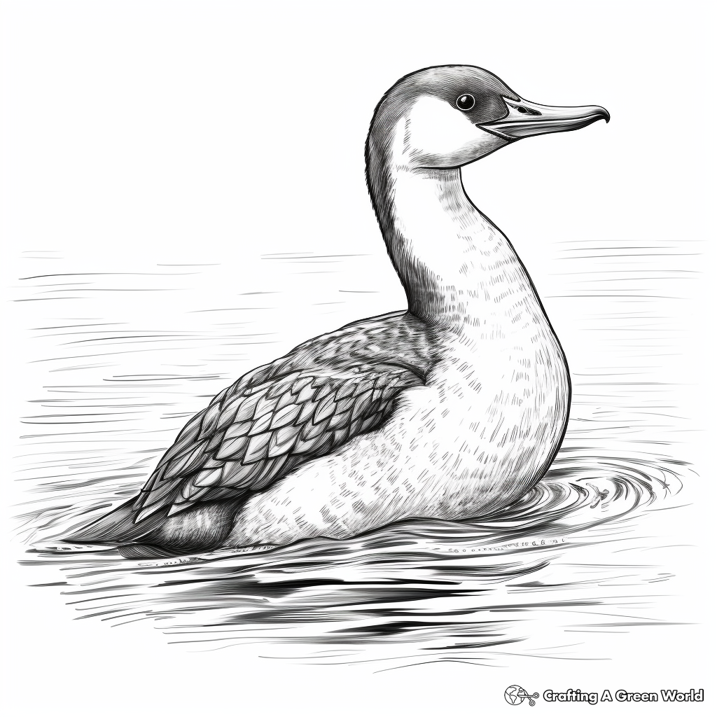 Detailed Red Throated Loon Coloring Pages 2
