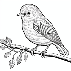 Detailed Robin Coloring Sheets for Adults 1
