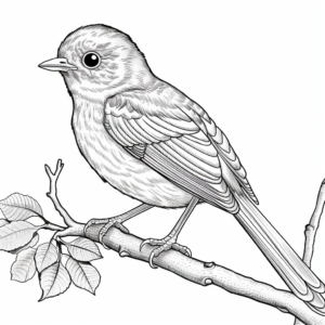 Detailed Robin Coloring Sheets for Adults 2