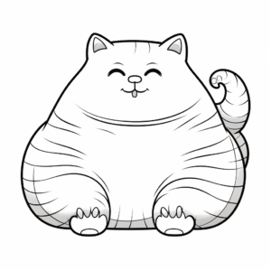 Detailed Robust Cat Coloring Pages for Adults 4