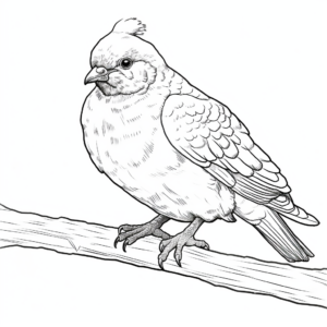 Detailed Rock Pigeon (aka Rock Dove) Coloring Pages for Adults 1