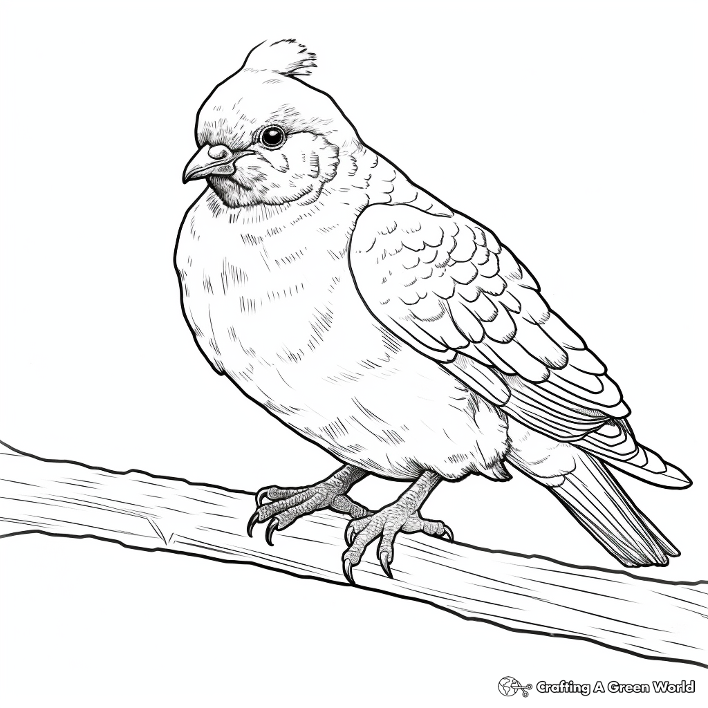 Detailed Rock Pigeon (aka Rock Dove) Coloring Pages for Adults 1