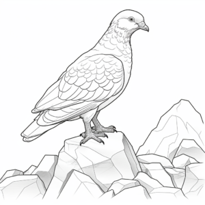 Detailed Rock Pigeon (aka Rock Dove) Coloring Pages for Adults 2