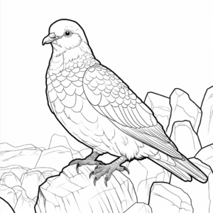 Detailed Rock Pigeon (aka Rock Dove) Coloring Pages for Adults 3
