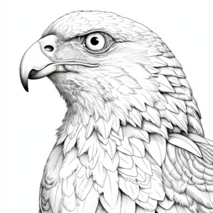 Detailed Saker Falcon Coloring Pages 1