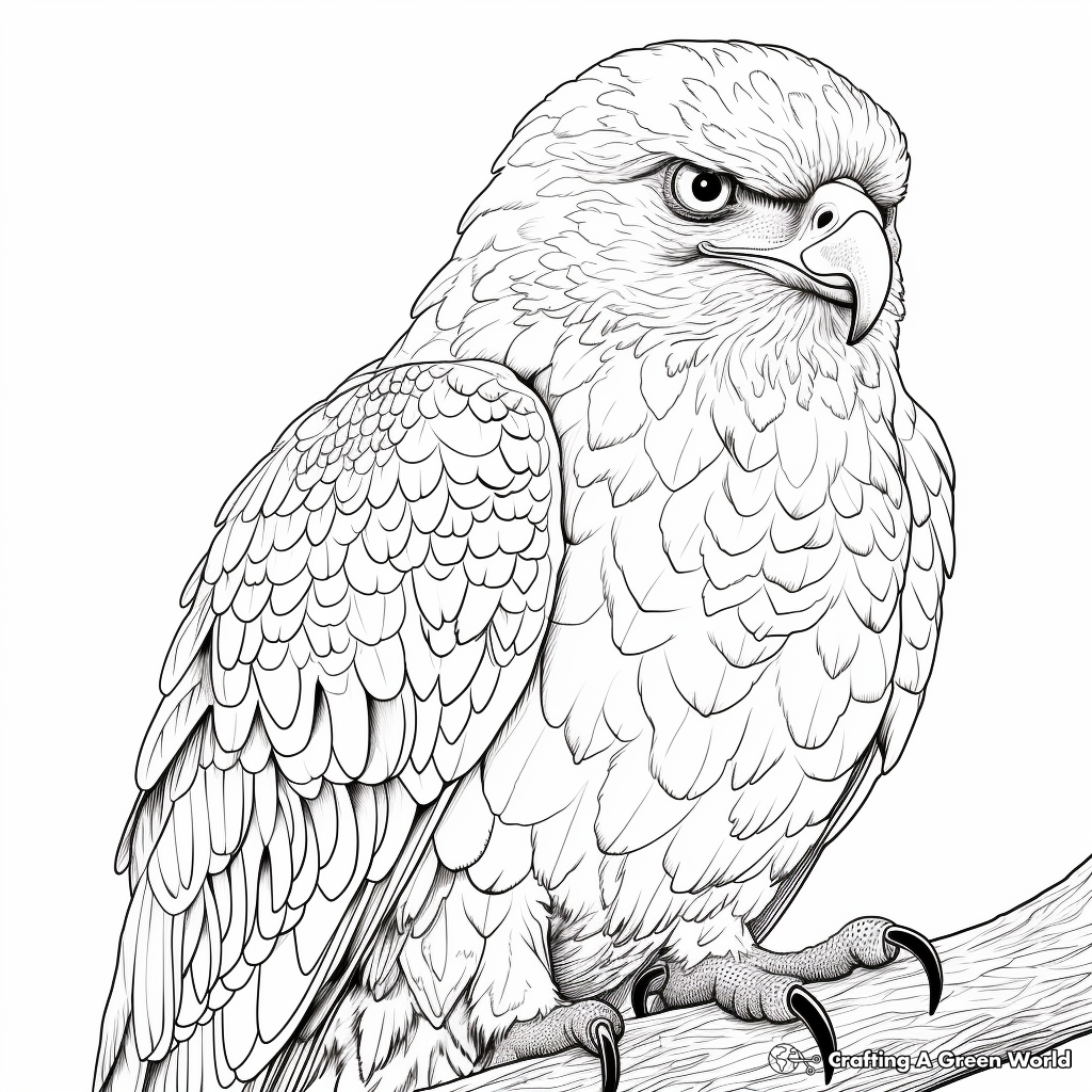 Detailed Saker Falcon Coloring Pages 3