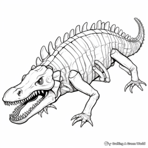 Detailed Sarcosuchus Skeleton Coloring Pages 2
