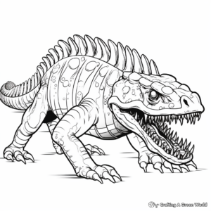 Detailed Sarcosuchus Skeleton Coloring Pages 3