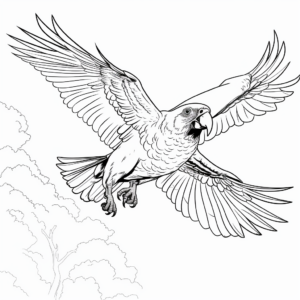 Detailed Scarlet Macaw Coloring Pages for Adults 2