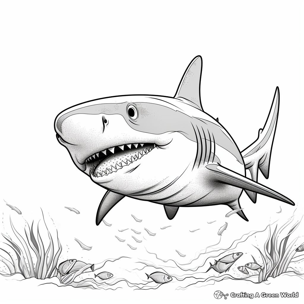 Detailed Shark Cartoon Coloring Pages 2