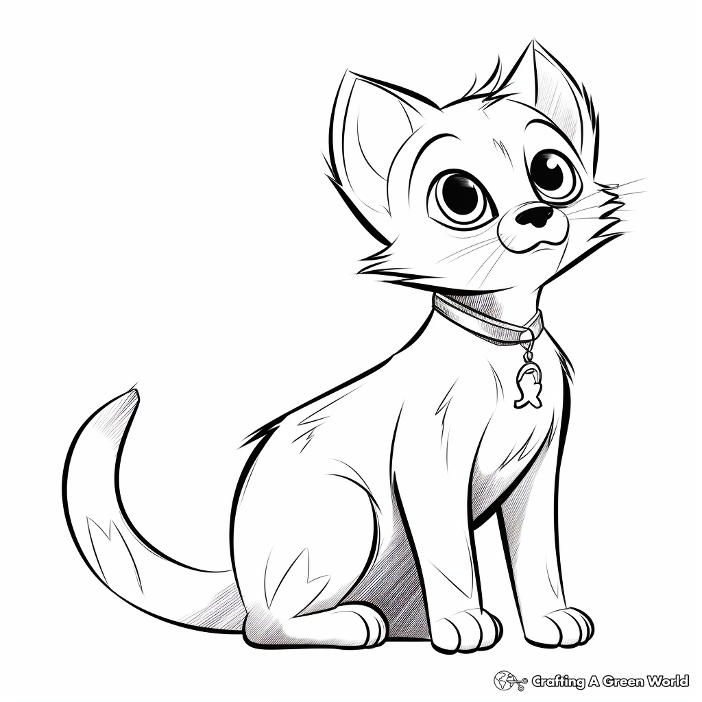Detailed Siamese Cat Poses Coloring Pages for Adults 1