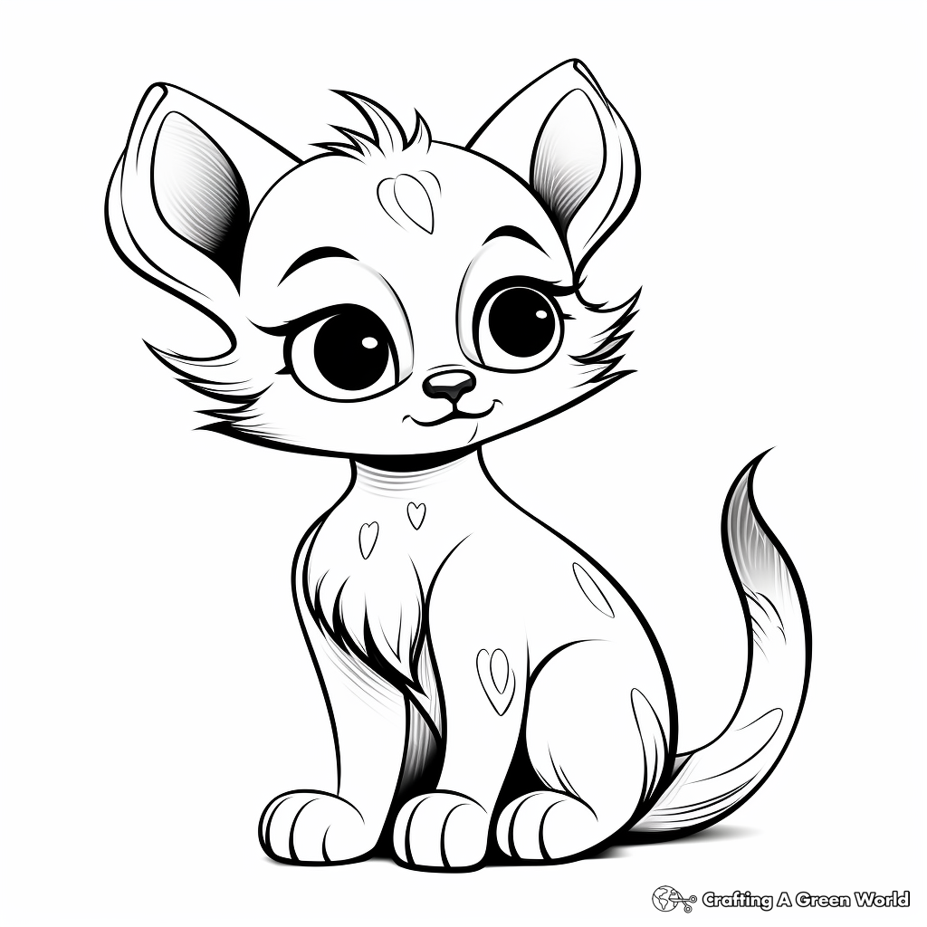 Detailed Siamese Kitten Coloring Pages for Adults 2