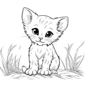 Detailed Siamese Kitten Coloring Pages for Adults 3