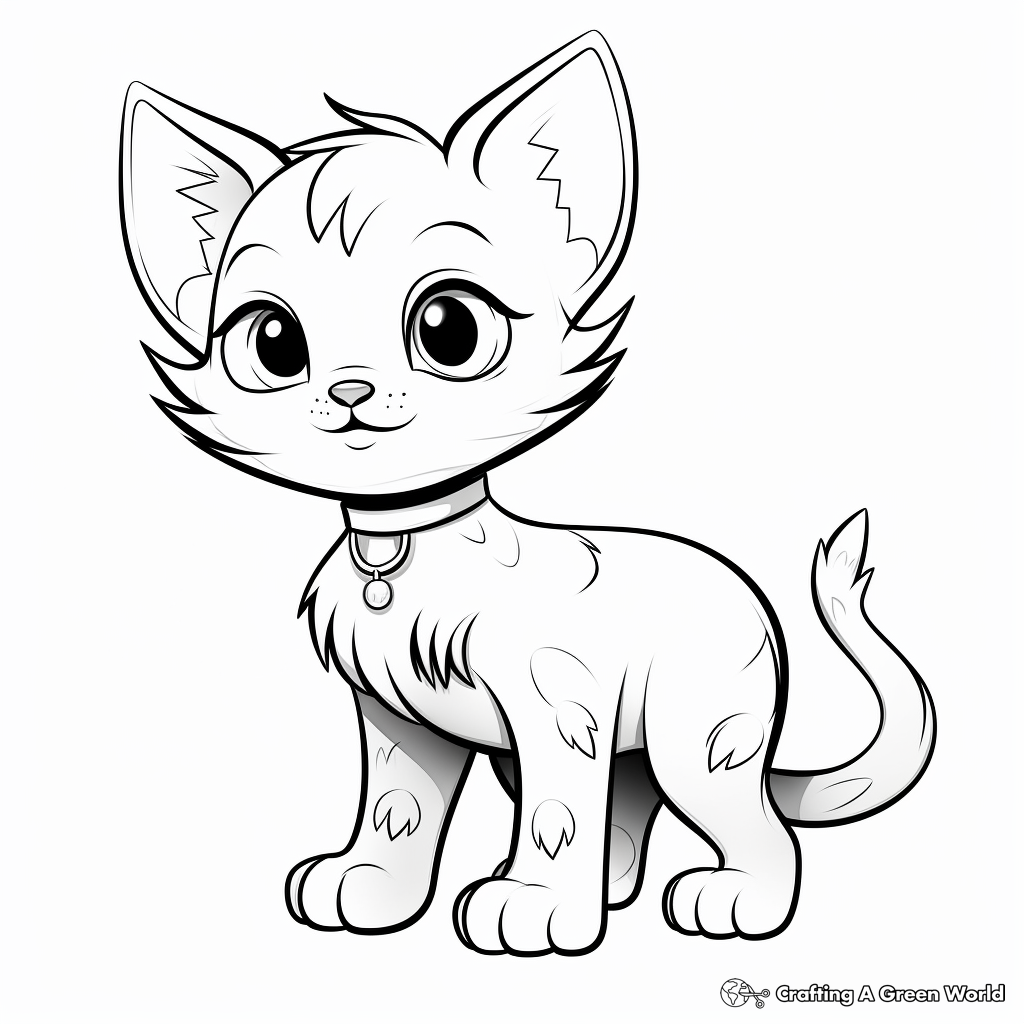 Detailed Siamese Kitten Coloring Pages for Adults 4