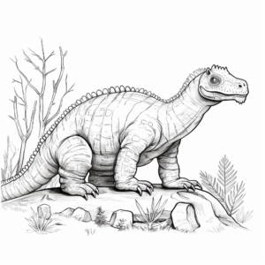Detailed Sketches of Iguanodon for Coloring 3