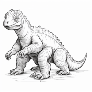 Detailed Sketches of Iguanodon for Coloring 4