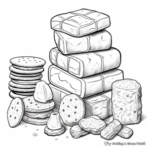 Detailed S'mores Ingredients Coloring Pages 1