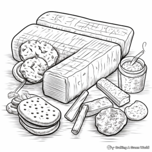 Detailed S'mores Ingredients Coloring Pages 2