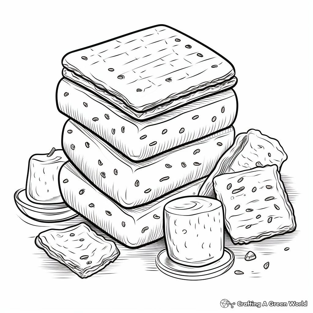 Detailed S'mores Ingredients Coloring Pages 3