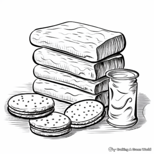 Detailed S'mores Ingredients Coloring Pages 4