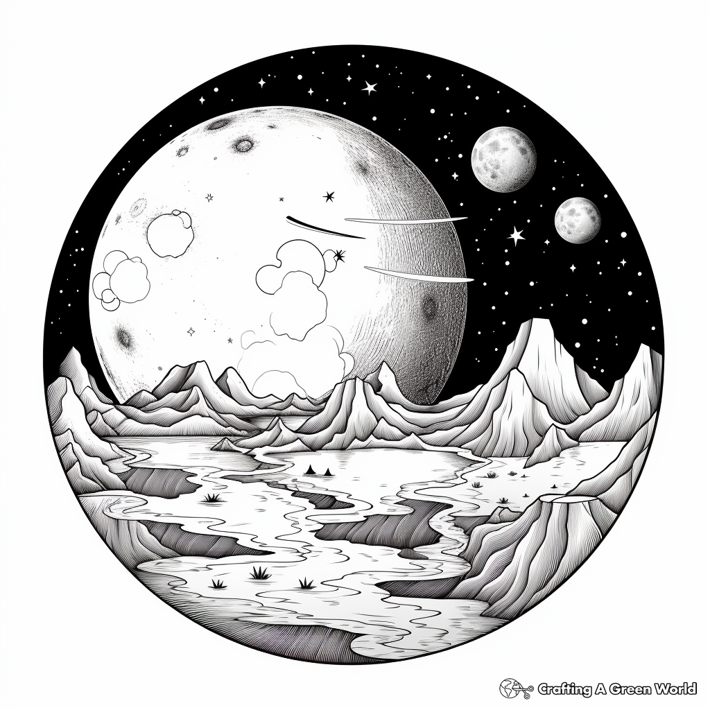 Detailed Solar and Lunar Eclipse Coloring Pages 2