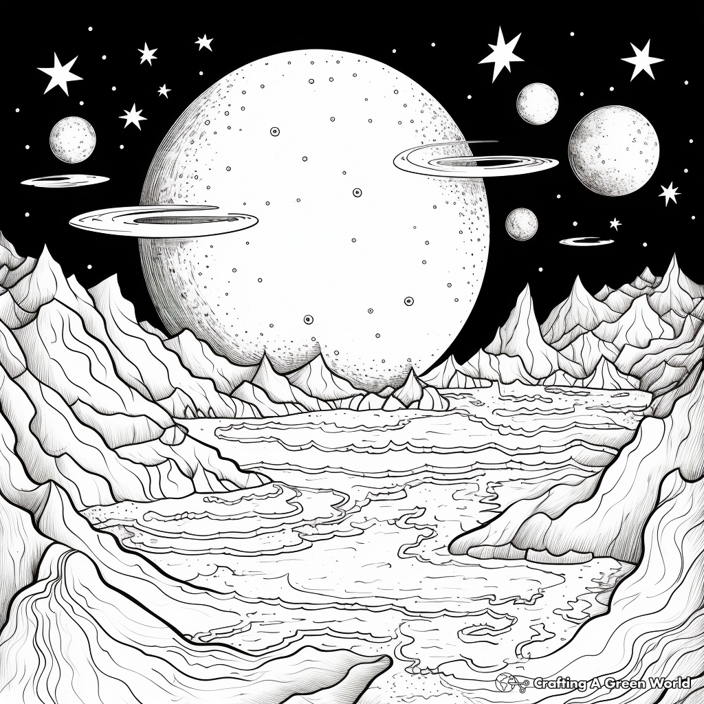 Detailed Solar and Lunar Eclipse Coloring Pages 4