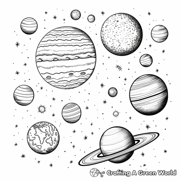 Detailed Solar System Planets Coloring Pages 1