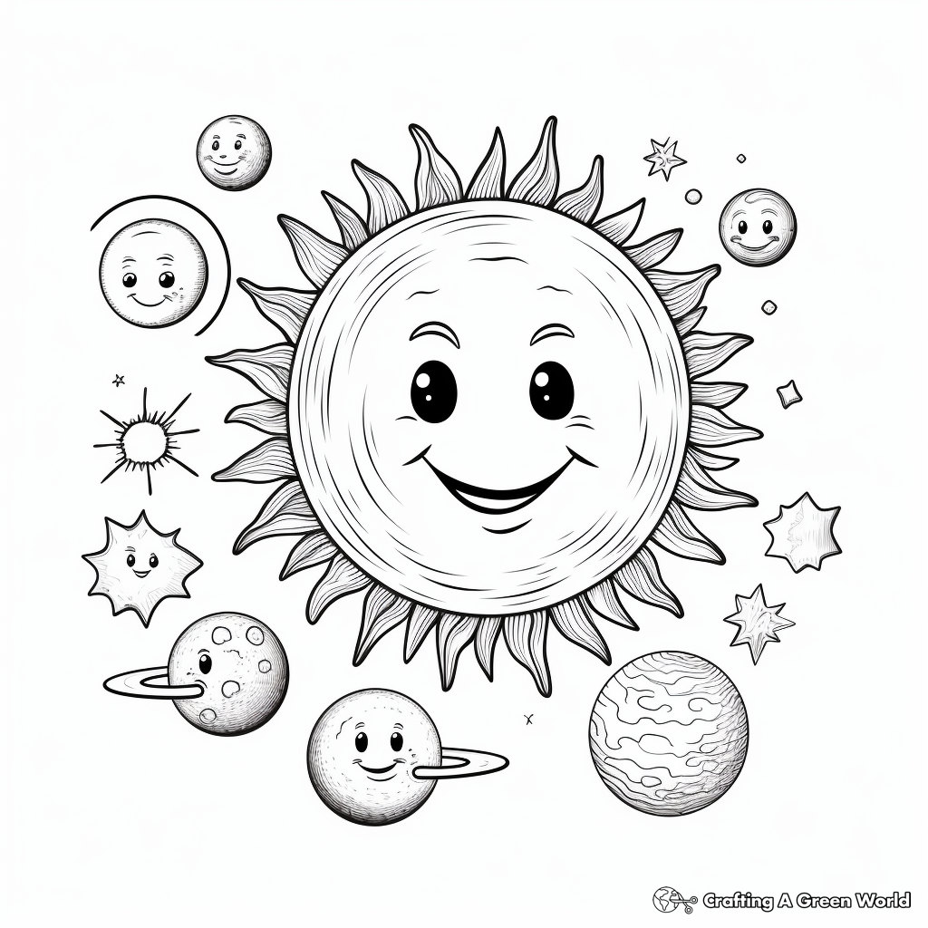 Detailed Solar System Sun Coloring Pages 4