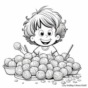 Detailed Spaghetti and Meatballs Coloring Pages 2