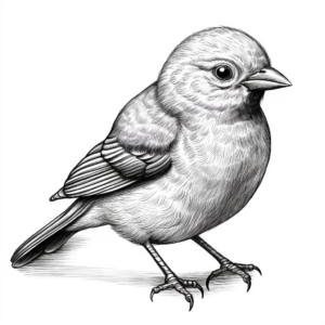 Detailed Sparrow Coloring Pages for Adults 2