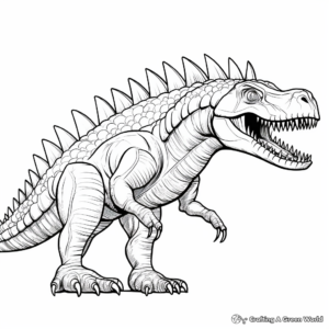 Detailed Spinosaurus Coloring Pages for Adults 3