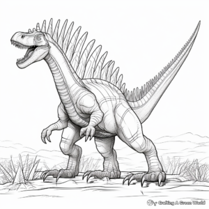 Detailed Spinosaurus Coloring Pages for Adults 4