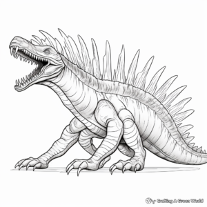 Detailed Spinosaurus Dinosaur Coloring Pages 4