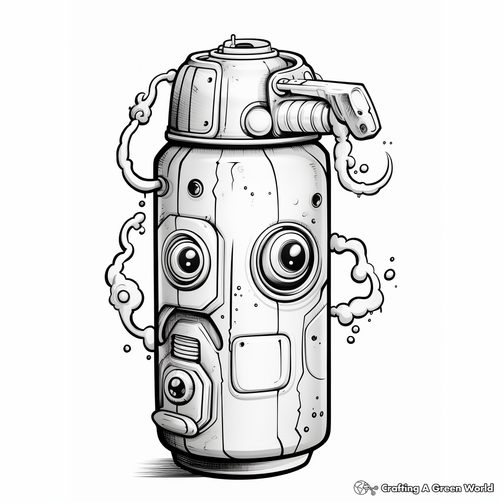 Detailed Spray Can Coloring Pages for Adults 1