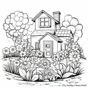 Detailed Spring Garden Coloring Pages 2