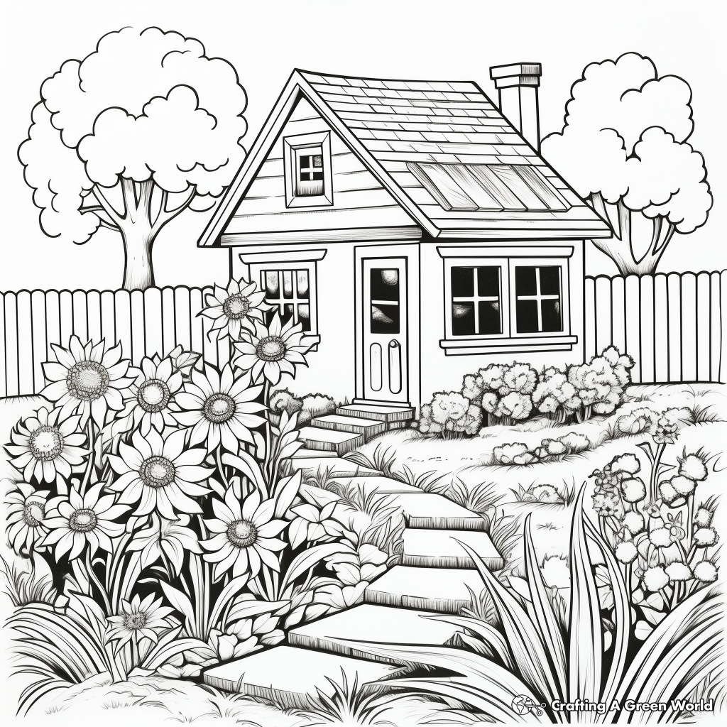 Detailed Spring Garden Coloring Pages 3