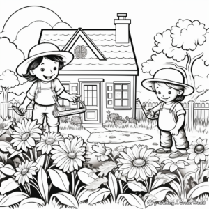 Detailed Spring Garden Coloring Pages 4