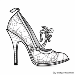 Detailed Stiletto Heel Coloring Sheets for Adults 4