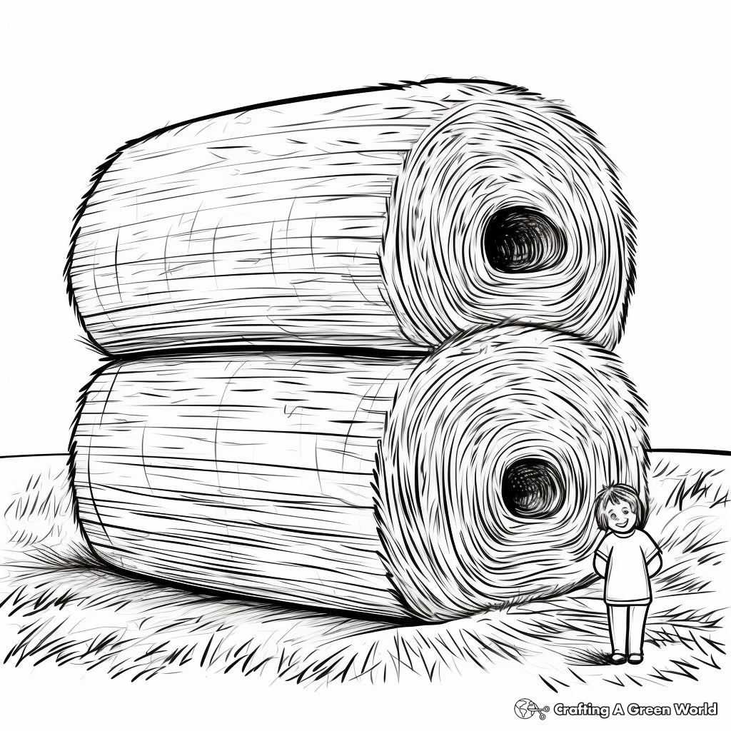 Detailed Straw Bale Coloring Pages 3