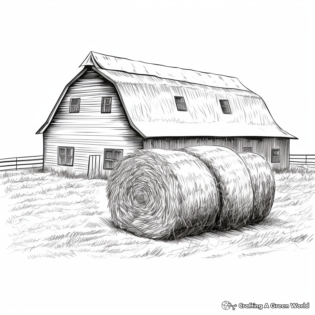 Detailed Straw Bale Coloring Pages 4