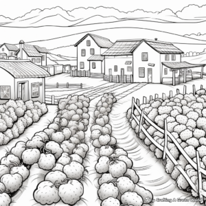 Detailed Strawberry Farm Coloring Pages for Adults 4