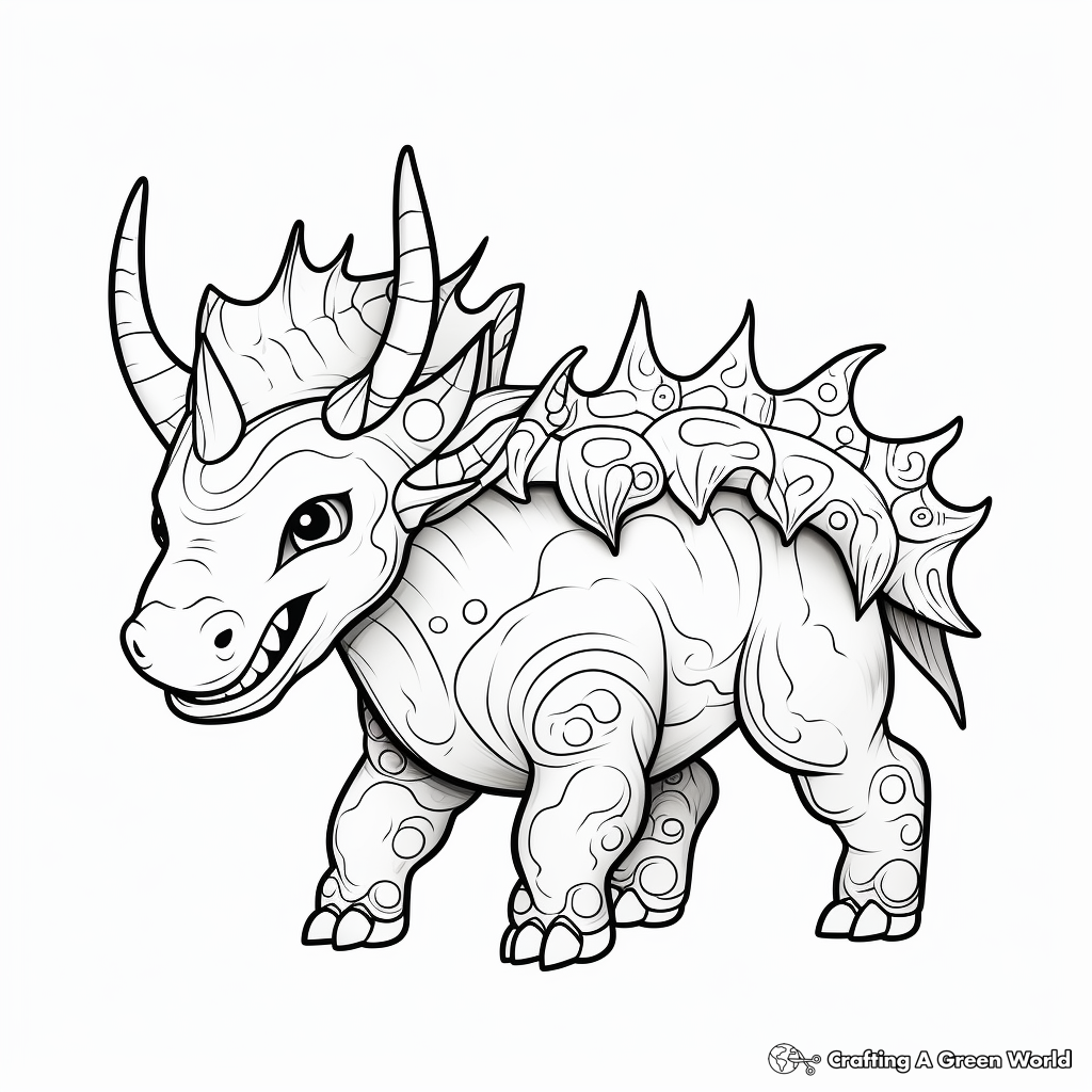 Detailed Styracosaurus Coloring Pages for Adults 1
